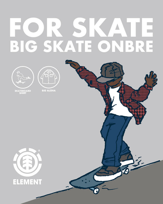 【OUTLET】ELEMENT メンズ BIG SKATE ONBRE 半袖シャツ FBK 【2023年夏モデル】