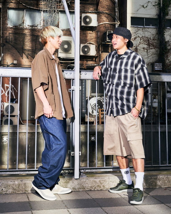 【OUTLET】ELEMENT メンズ BIG SKATE ONBRE 半袖シャツ FBK 【2023年夏モデル】