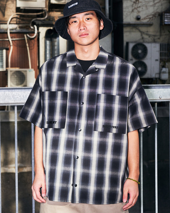 【OUTLET】ELEMENT メンズ BIG SKATE ONBRE 半袖シャツ FBK 【2023年夏モデル】