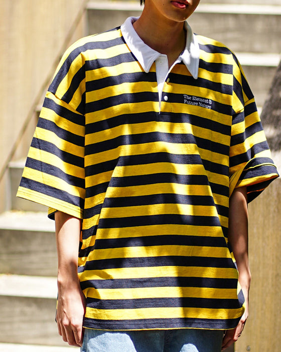 【OUTLET】ELEMENT メンズ BIG BORDER POLO ポロシャツ YEL 【2023年春夏モデル】