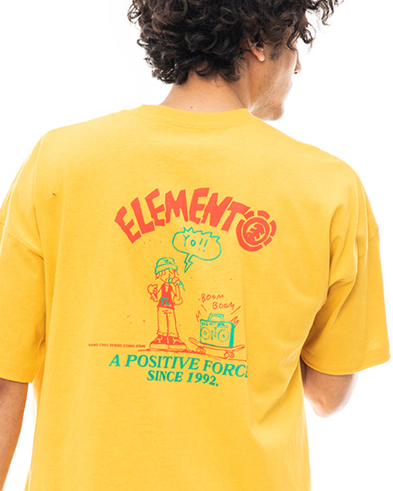 【OUTLET】【直営店限定】ELEMENT メンズ A POSITIVE FORCE SS Ｔシャツ YEL 【2023年春夏モデル】