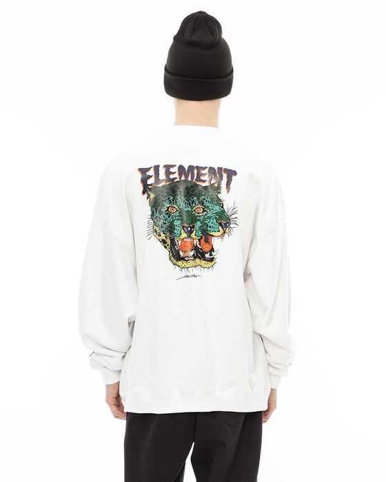 【OUTLET】ELEMENT メンズ 【HIROTTON】 HIROTTON LEOPARD CREW トレーナー WHT 【2023年秋冬モデル】