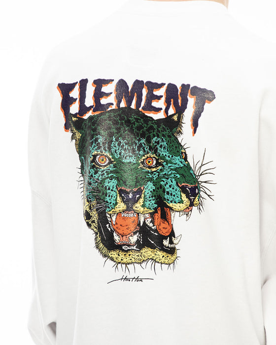 【OUTLET】ELEMENT メンズ 【HIROTTON】 HIROTTON LEOPARD CREW トレーナー WHT 【2023年秋冬モデル】