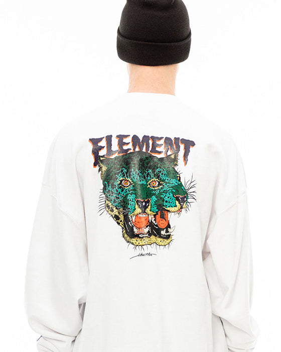 【OUTLET】ELEMENT メンズ 【HIROTTON】 HIROTTON LEOPARD CREW トレーナー WHT 【2023年秋冬モデル】