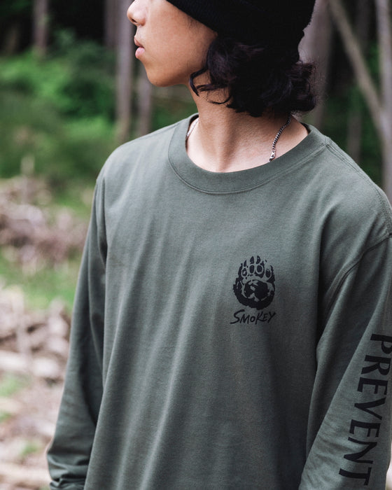 【OUTLET】ELEMENT メンズ 【SMOKEY BEAR】 SBXE HANDS LS ロンＴ GQM0 【2023年秋冬モデル】