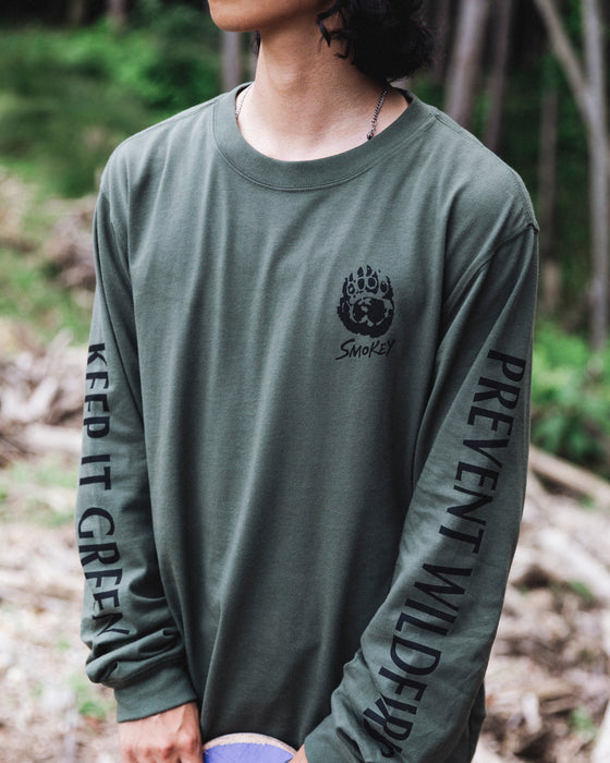 【OUTLET】ELEMENT メンズ 【SMOKEY BEAR】 SBXE HANDS LS ロンＴ GQM0 【2023年秋冬モデル】