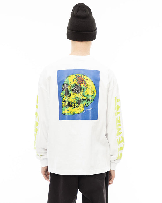 【OUTLET】ELEMENT メンズ 【HIROTTON】 HIROTTON SKULL LS ロンＴ WHT 【2023年秋冬モデル】