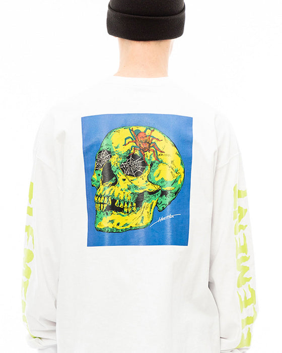 【OUTLET】ELEMENT メンズ 【HIROTTON】 HIROTTON SKULL LS ロンＴ WHT 【2023年秋冬モデル】