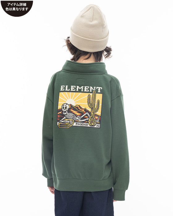 【OUTLET】ELEMENT YOUTH（キッズサイズ） 【TIMBER!】 TIMBER DUSK HALF YOUTH トレーナー BEG (130cm~160cm) 【2023年秋冬モデル】