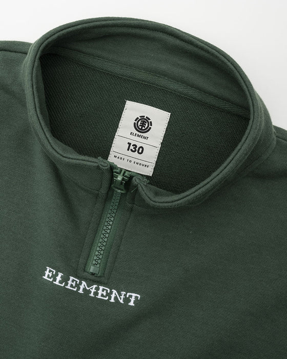 【OUTLET】ELEMENT YOUTH（キッズサイズ） 【TIMBER!】 TIMBER DUSK HALF YOUTH トレーナー GRN (130cm~160cm) 【2023年秋冬モデル】