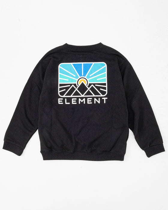 【OUTLET】ELEMENT YOUTH（キッズサイズ） RISE CREW YOUTH パーカー FBK (130cm~160cm) 【2023年秋冬モデル】