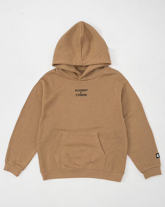 【OUTLET】ELEMENT YOUTH（キッズサイズ） 【TIMBER!】 TIMBER CAPTURE HOOD YOUTH パーカー BEG (130cm~160cm) 【2023年秋冬モデル】