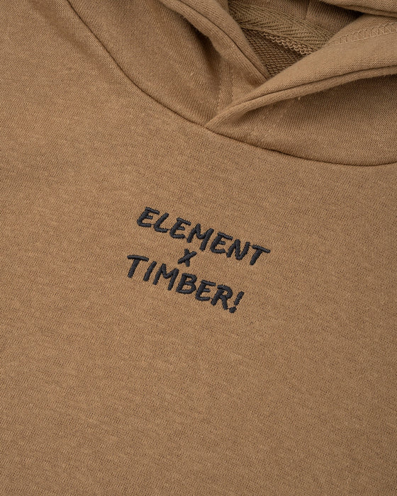 【OUTLET】ELEMENT YOUTH（キッズサイズ） 【TIMBER!】 TIMBER CAPTURE HOOD YOUTH パーカー BEG (130cm~160cm) 【2023年秋冬モデル】