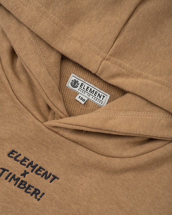 【OUTLET】ELEMENT YOUTH（キッズサイズ） 【TIMBER!】 TIMBER CAPTURE HOOD YOUTH パーカー BEG (130cm~160cm) 【2023年秋冬モデル】