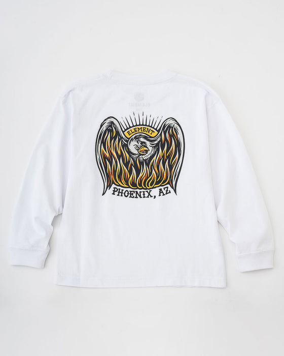 【OUTLET】ELEMENT YOUTH（キッズサイズ） 【TIMBER!】 TIMBER PHOENIX LS YOUTH ロンＴ WHT (130cm~160cm) 【2023年秋冬モデル】