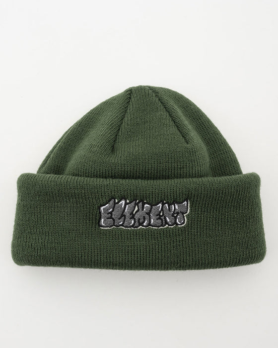 【OUTLET】ELEMENT YOUTH（キッズサイズ） 2WAY BOMBING BEANIE YOUTH ビーニー GRN 【2023年秋冬モデル】