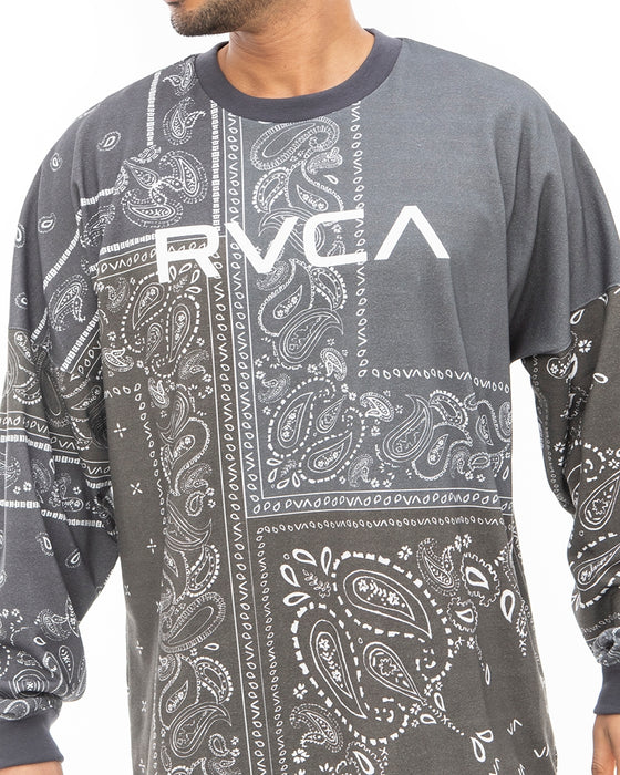 OUTLET】RVCA メンズ PACHING BANDANA LT ロングスリーブＴシャツ【2023年春夏モデル】