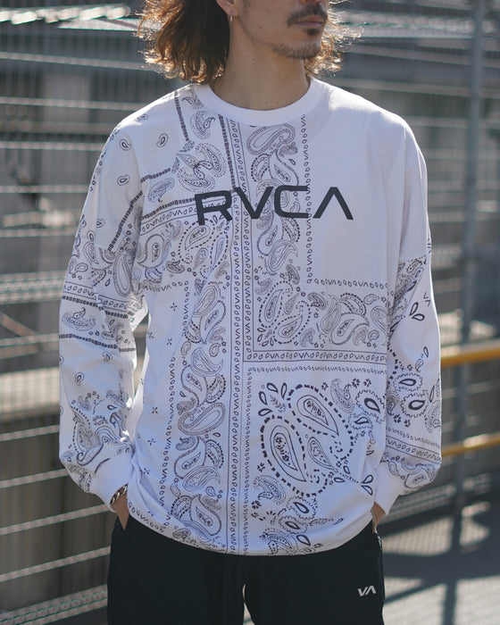 OUTLET】RVCA メンズ PACHING BANDANA LT ロングスリーブＴシャツ【2023年春夏モデル】