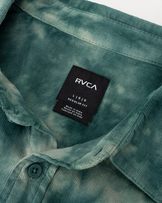 【OUTLET】RVCA メンズ BLEACH CORD SS ショートスリーブシャツ【2023年夏モデル】