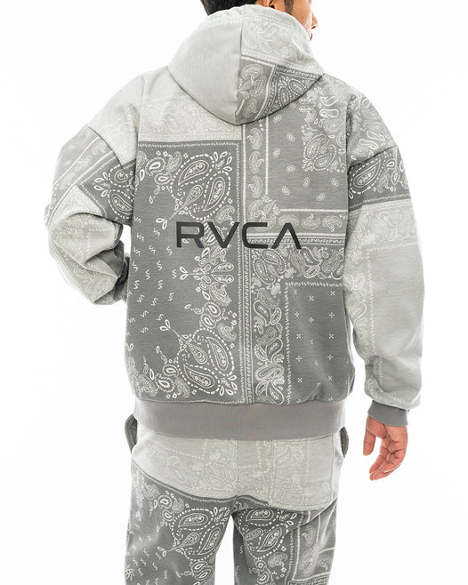 BUY 2 20%OFF】【OUTLET】RVCA メンズ PATCHWORK BANDANA HOODIE パーカー【2023年冬モデル