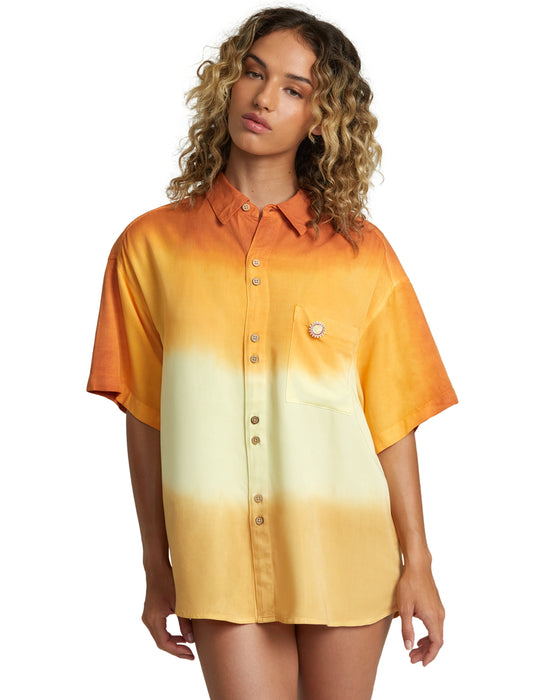 【OUTLET】RVCA レディース 【ROSE MACHADO】 SWAMI SHIRT ショートスリーブシャツ【2023年夏モデル】