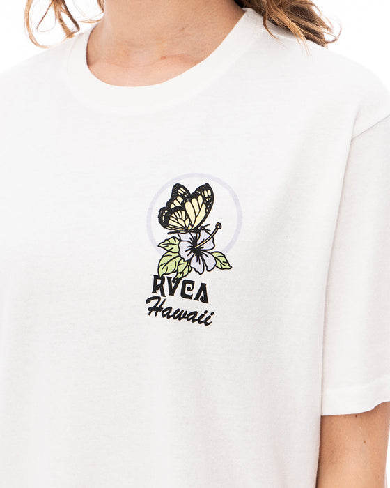 【OUTLET】RVCA レディース 【HAWAII】 HAWAII WISH YOU WERE HERE SS Ｔシャツ【2023年春夏モデル】