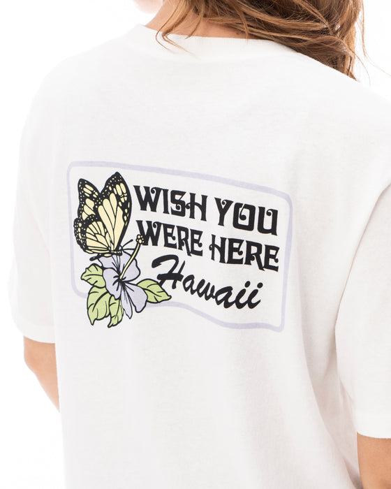 【OUTLET】RVCA レディース 【HAWAII】 HAWAII WISH YOU WERE HERE SS Ｔシャツ【2023年春夏モデル】