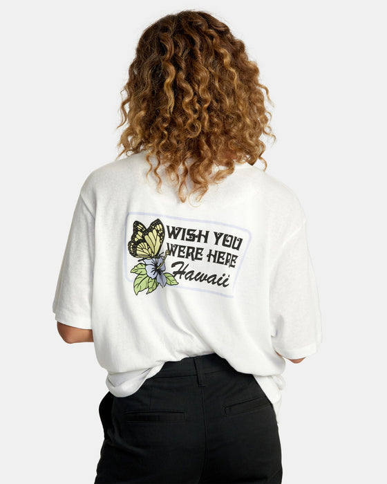 【OUTLET】RVCA レディース 【HAWAII】 HAWAII WISH YOU WERE HERE SS Ｔシャツ【2023年春夏モデル】