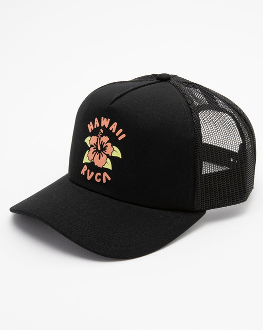 【OUTLET】RVCA レディース HIBISCUS HAWAII FOAM TRUCKER キャップ【2023年春夏モデル】