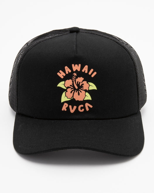 【OUTLET】RVCA レディース HIBISCUS HAWAII FOAM TRUCKER キャップ【2023年春夏モデル】