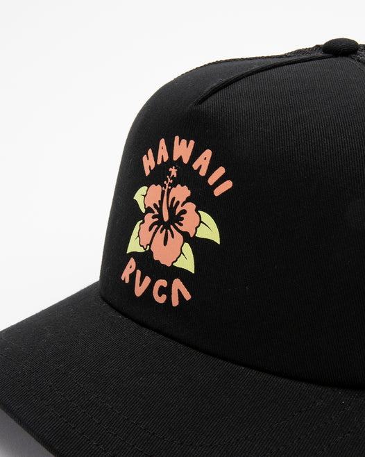 【OUTLET】RVCA レディース HIBISCUS HAWAII FOAM TRUCKER キャップ【2023年春夏モデル】