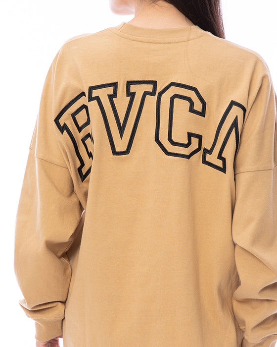 【OUTLET】RVCA レディース ARCHED FAKE RVCA LS ロンＴ【2023年秋冬モデル】