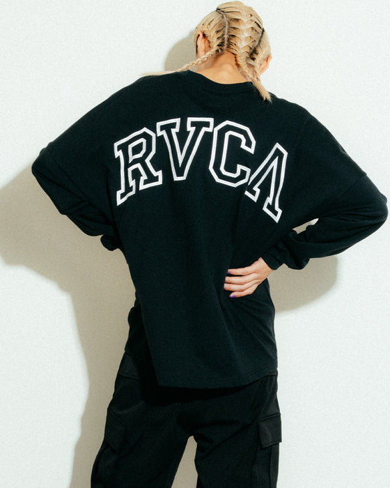 【OUTLET】RVCA レディース ARCHED FAKE RVCA LS ロンＴ【2023年秋冬モデル】