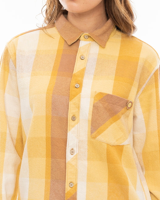 【OUTLET】【直営店限定】RVCA レディース 【ROSE MACHADO】 BREEZE FLANNEL ロングスリーブシャツ【2023年冬モデル】