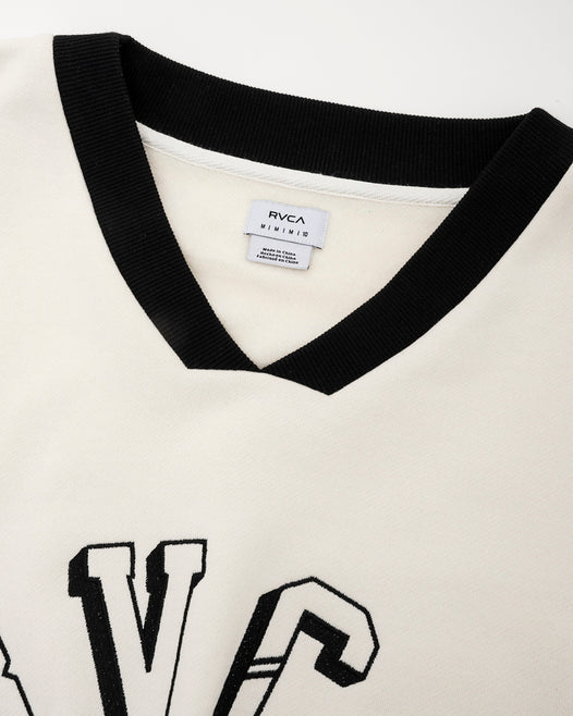 【OUTLET】RVCA レディース IVY LEAGUE CROPPED V-NECK トレーナー【2023年秋冬モデル】