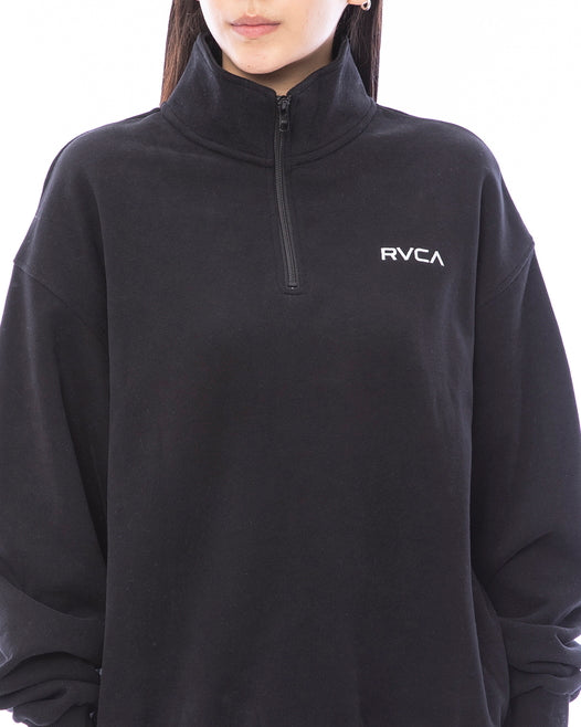 【OUTLET】RVCA レディース BANDANA BOX LOGO HALF ZIP トレーナー【2023年秋冬モデル】