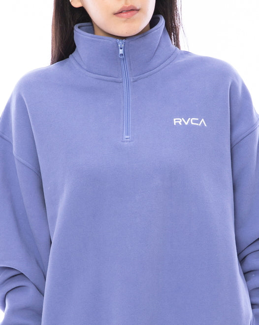 【OUTLET】RVCA レディース BANDANA BOX LOGO HALF ZIP トレーナー【2023年秋冬モデル】