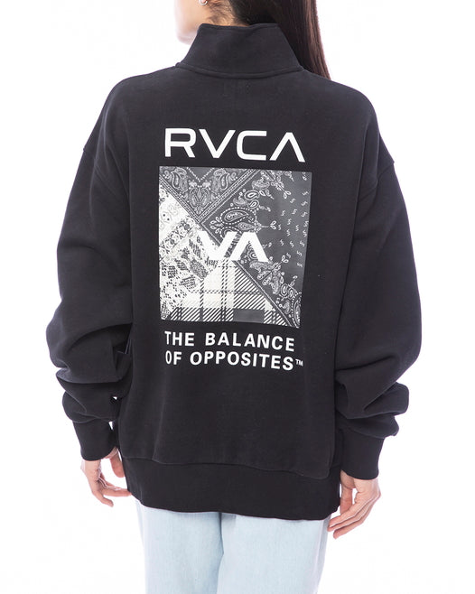 【OUTLET】RVCA レディース BANDANA BOX LOGO HALF ZIP トレーナー【2023年秋冬モデル】