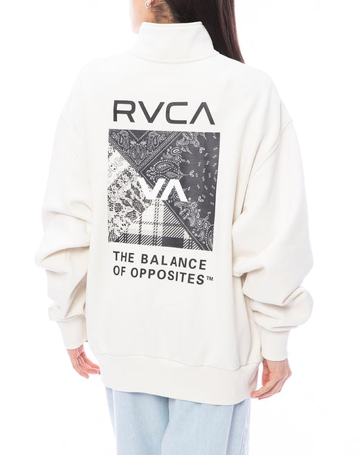 【OUTLET】RVCA レディース BANDANA BOX LOGO HALF ZIP トレーナー【2023年秋冬モデル】