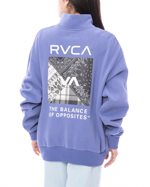 【OUTLET】RVCA レディース BANDANA BOX LOGO HALF ZIP トレーナー【2023年秋冬モデル】