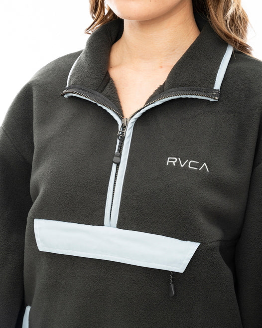 【OUTLET】RVCA レディース COLOR FLEECE HALF ZIP UP ハーフジップアップフリース【2023年冬モデル】