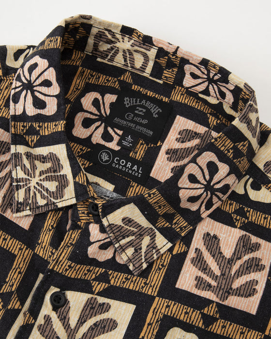 【OUTLET】BILLABONG メンズ【CORAL GARDENERS】 TIKI REEF HEMP WOVEN SS 半袖シャツ 【2024年春夏モデル】