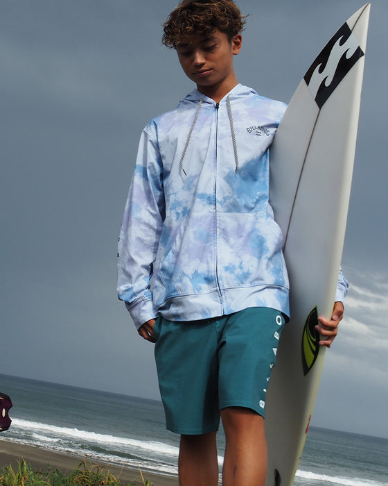 ◆ビーチタオルプレゼント対象◆BILLABONG メンズ 【FOR SAND AND WATER】 SURF FLEX ZIP ラッシュガード 【2024年春夏モデル】