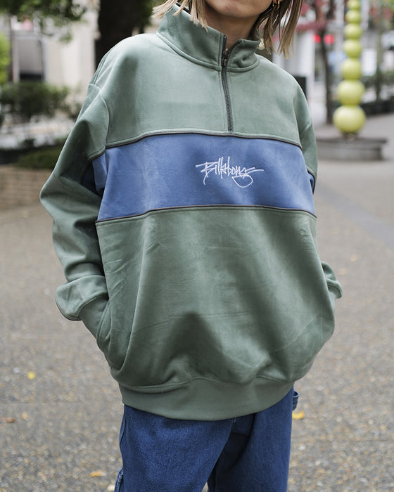 【SALE】BILLABONG メンズ Y2K PANLE HALF ZIP スウェットジャケット GRN 【2024年秋冬モデル】