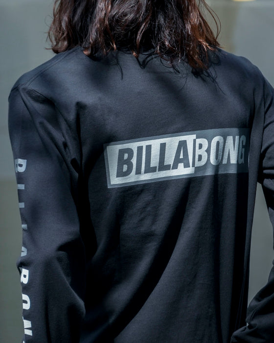 【SALE】BILLABONG メンズ BACK LOGO ロンＴ BLK 【2024年秋冬モデル】