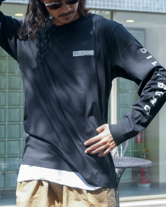 【SALE】BILLABONG メンズ BACK LOGO ロンＴ BLK 【2024年秋冬モデル】