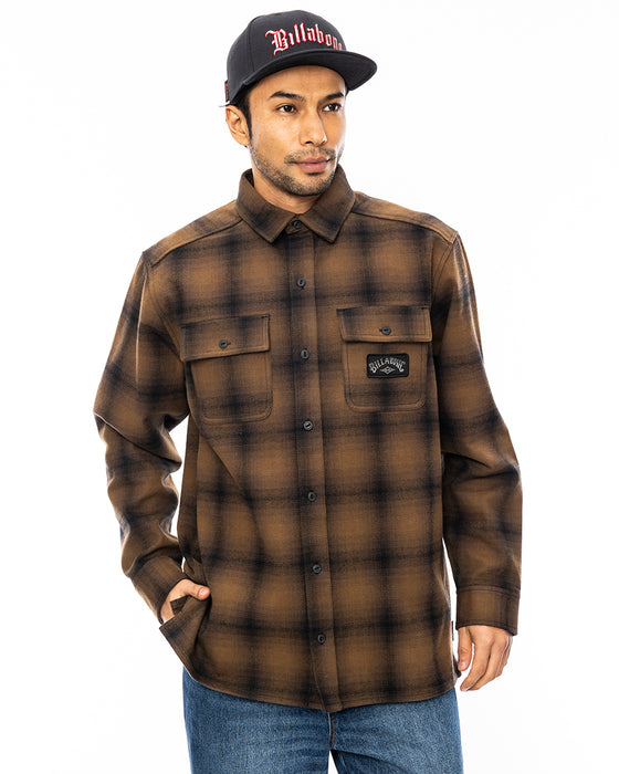 BILLABONG メンズ HEAVY FLANNEL 長袖シャツ BRN 【2024年秋冬モデル】 XL / BRN