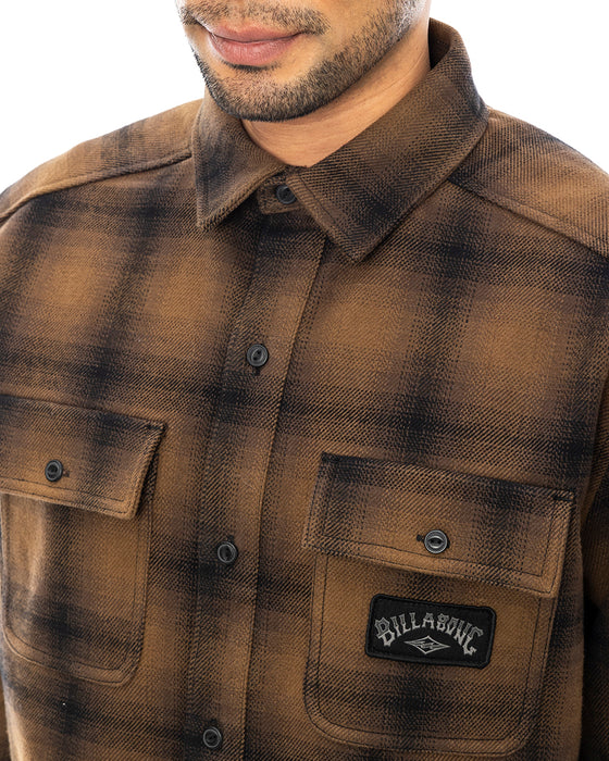 BILLABONG メンズ HEAVY FLANNEL 長袖シャツ BRN 【2024年秋冬モデル】 XL / BRN