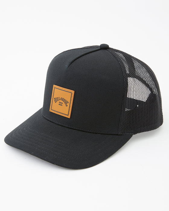 BILLABONG メンズ STACKED TRUCKER キャップ BLK 【2024年秋冬モデル】