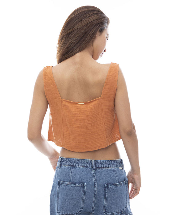 【OUTLET】【直営店限定】BILLABONG レディース OPEN SKIES TOP 半袖シャツ 【2024年春夏モデル】